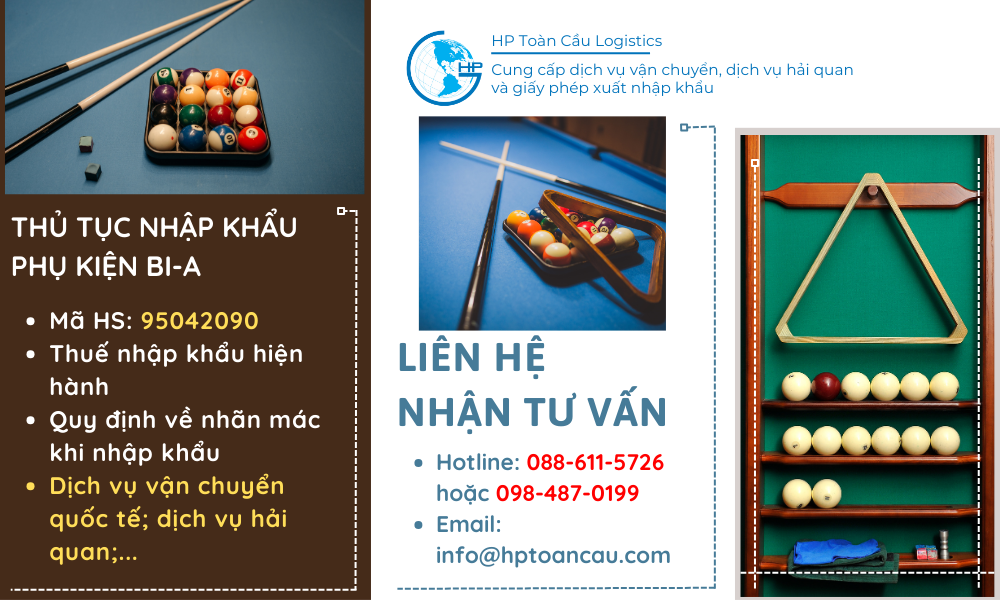 Thủ tục nhập khẩu phụ kiện bi-a