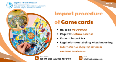 Import duty and procedures Game cards Vietnam