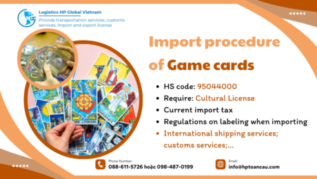 Import duty and procedures Game cards Vietnam