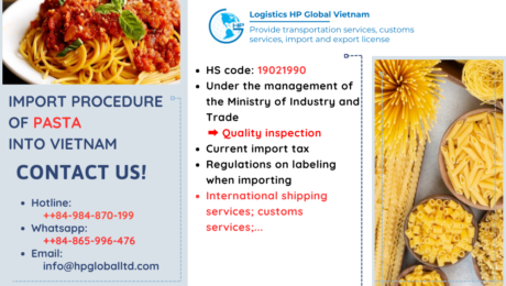 Import duty and procedures Pasta Vietnam