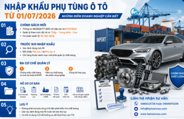 Thủ tục và thuế nhập khẩu phụ tùng ô tô vào Việt Nam