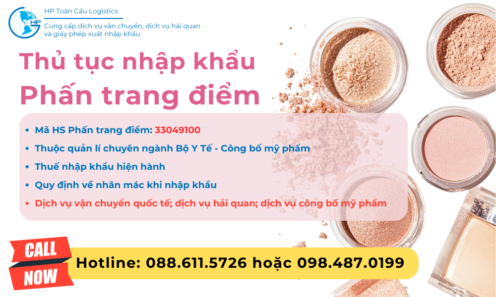 Thủ tục và thuế nhập khẩu Phấn trang điểm