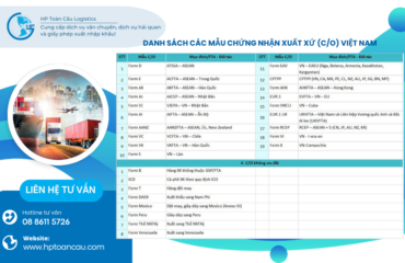 Danh Sách Các Mẫu Chứng Nhận Xuất Xứ Danh Sách Các Mẫu Chứng Nhận Xuất Xứ