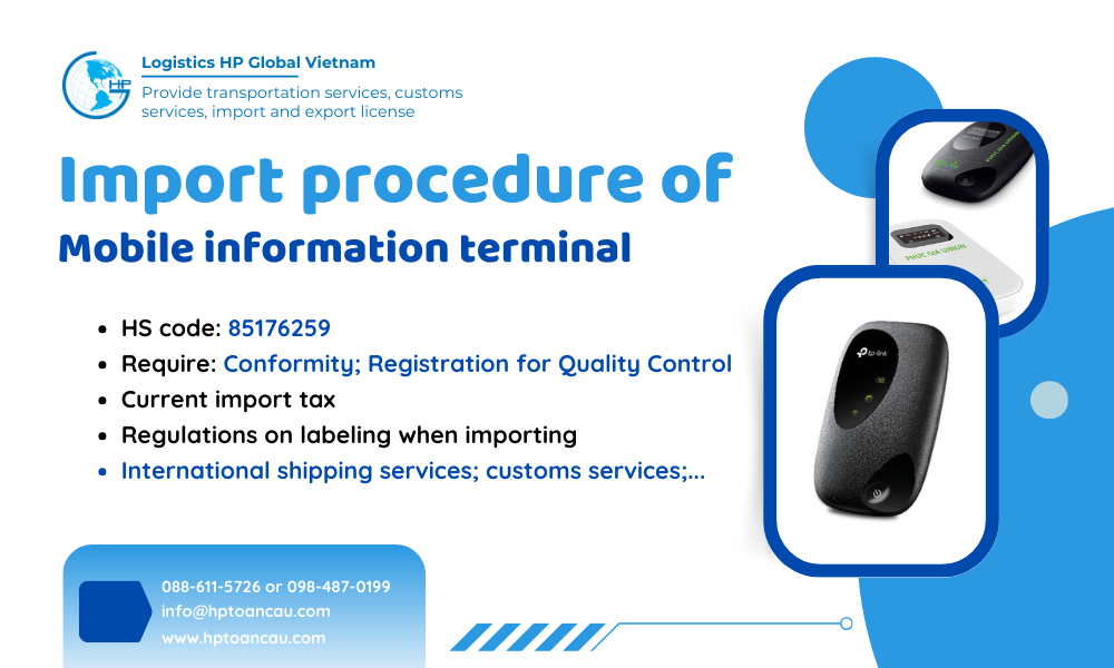 Import duty and procedures Mobile information terminal Vietnam