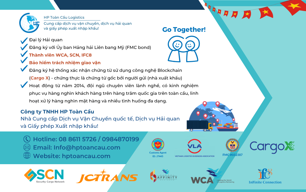 Dịch vụ vận chuyển quốc tế - khai báo hải quan - giấy phép xuất nhập khẩu - Công ty TNHH HP Toàn Cầu