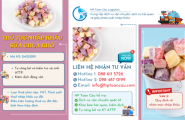 Hướng dẫn thủ tục nhập khẩu Sữa chua khô vào Việt Nam