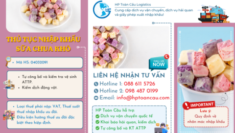 Hướng dẫn thủ tục nhập khẩu Sữa chua khô vào Việt Nam