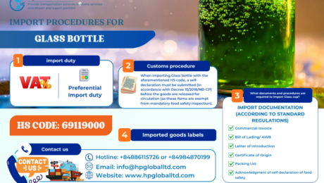 Import procedures for Glass bottle to Vietnam