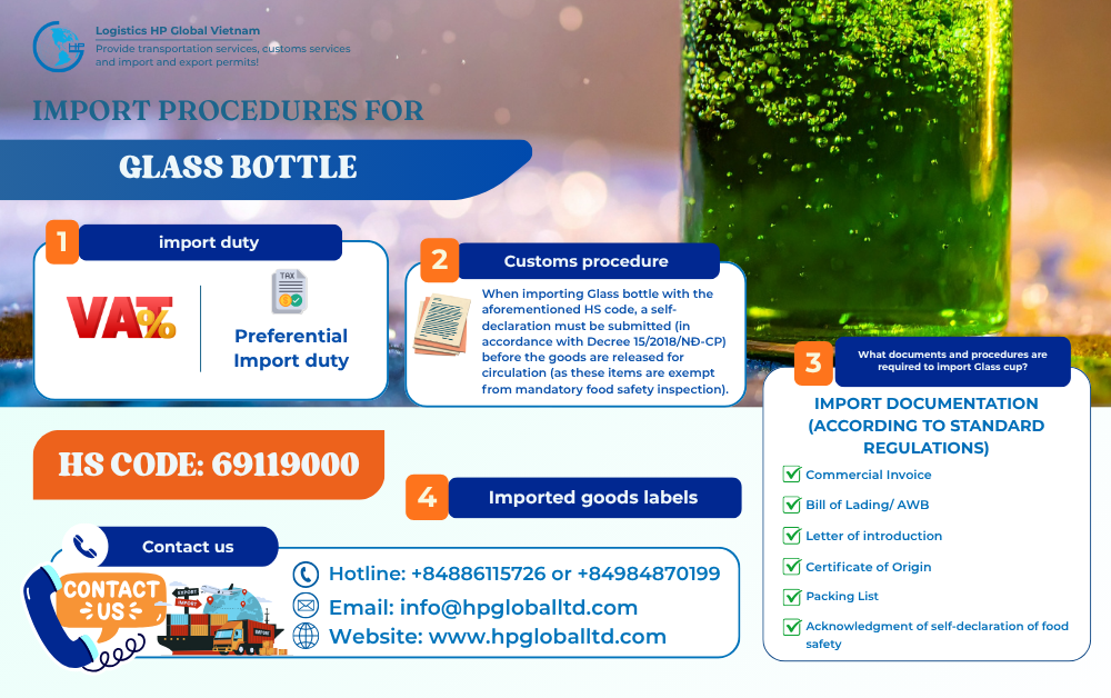 Import procedures for Glass bottle to Vietnam