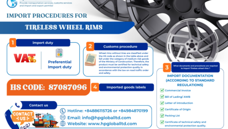 Import duty and Procedure of Tireless wheel rims into Vietnam Import duties and customs procedures for Tireless wheel rims in Vietnam