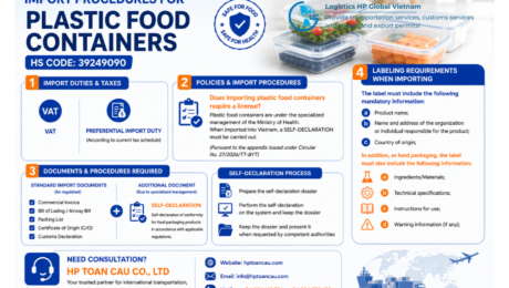 Import procedures for plastic food containers HS Code 39249090 in Vietnam