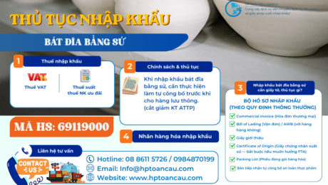 Thủ tục nhập khẩu bát đĩa bằng sứ mã HS 69119000 tại Việt Nam