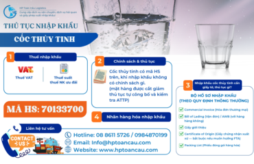 Thủ tục và thuế nhập khẩu cốc thủy tinh vào Việt Nam