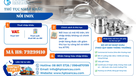 Thủ tục và thuế nhập khẩu nồi inox vào Việt Nam