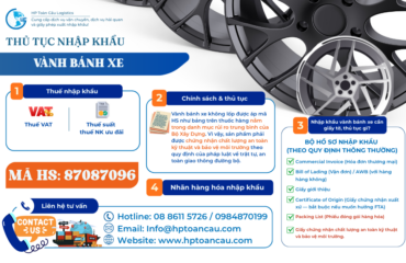 Thủ tục và thuế nhập khẩu vành bánh xe không lốp vào Việt Nam