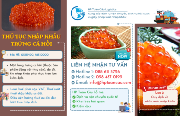 Hướng dẫn thủ tục nhập khẩu trứng cá hồi vào Việt Nam